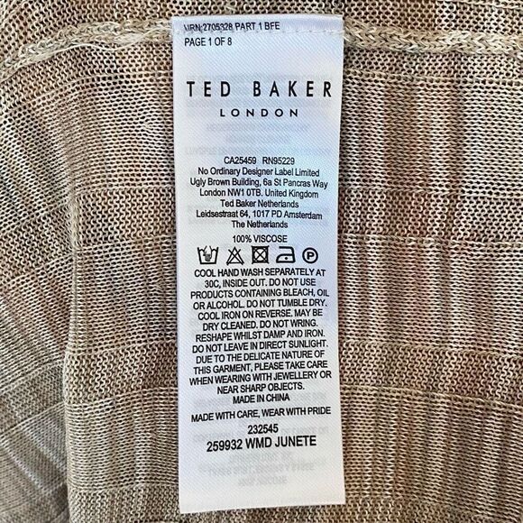 Ted Baker Junete Easy Fit Ribbed Knit Tan Maxi Dress NWT Size 2/Extra Small - Picture 5 of 6